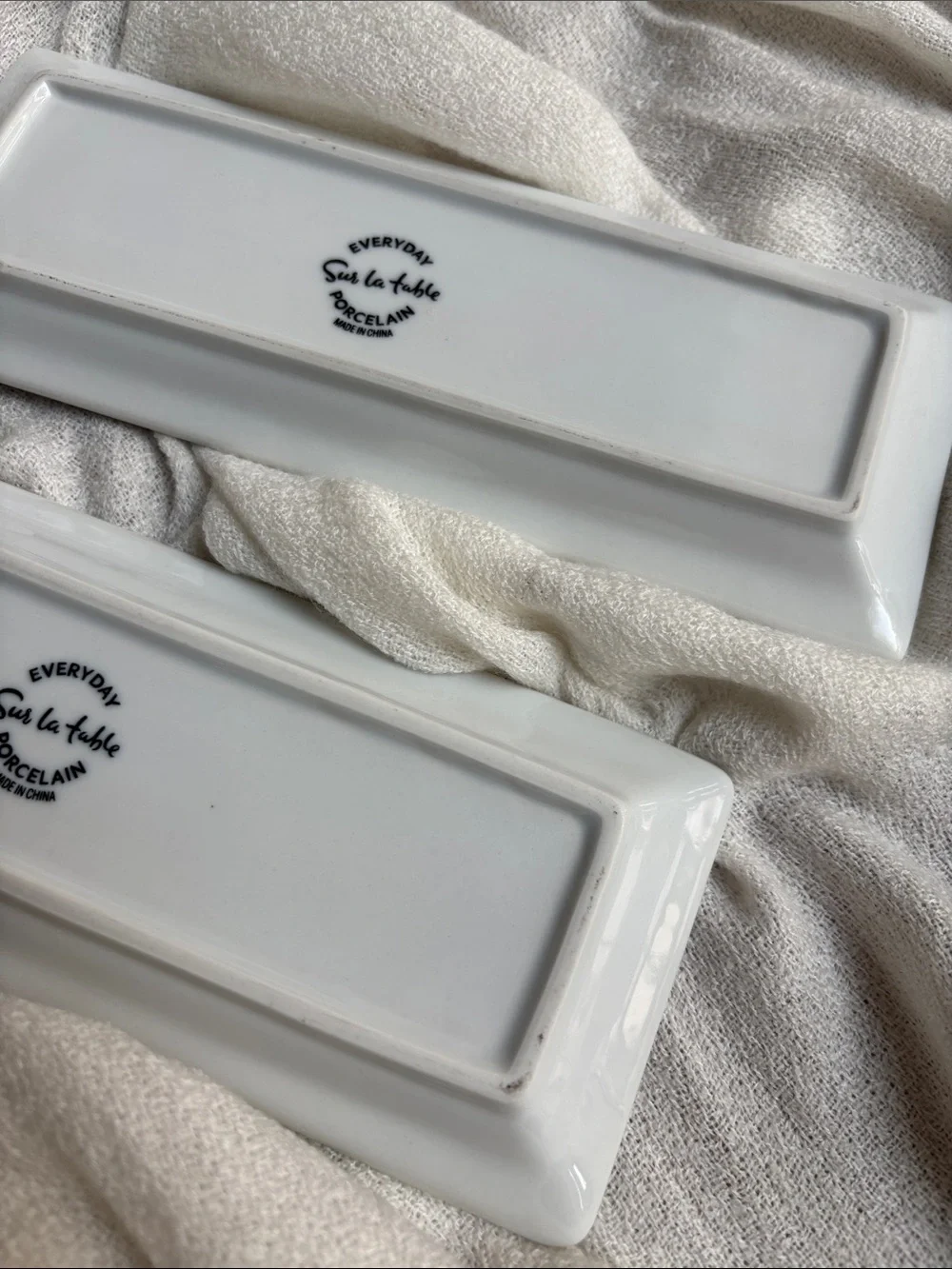 Sur La Table White Everyday Porcelain Serving Trays - Set of 2